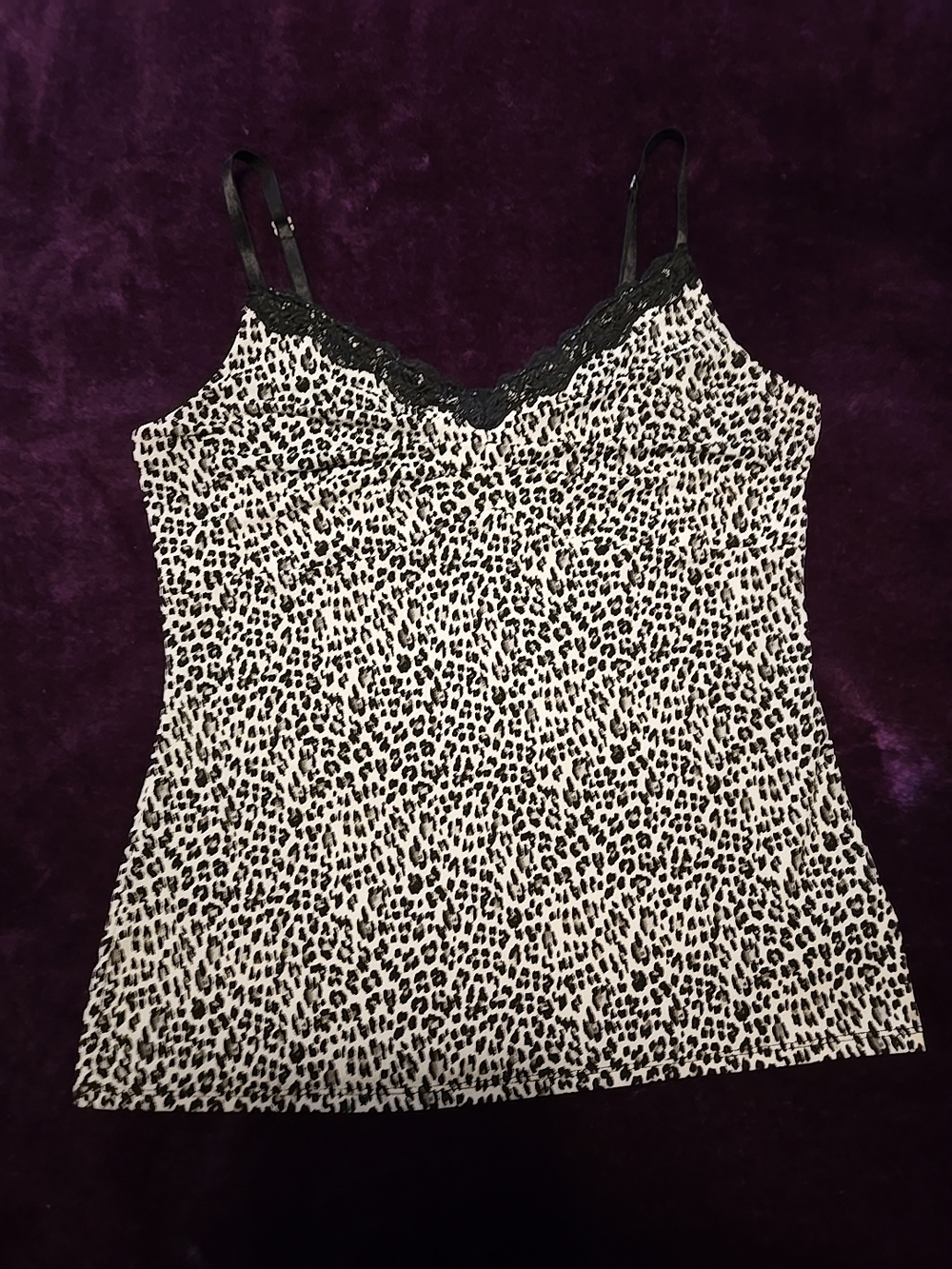 White House Black Market Leopard Print Cami Top Size L GUC
